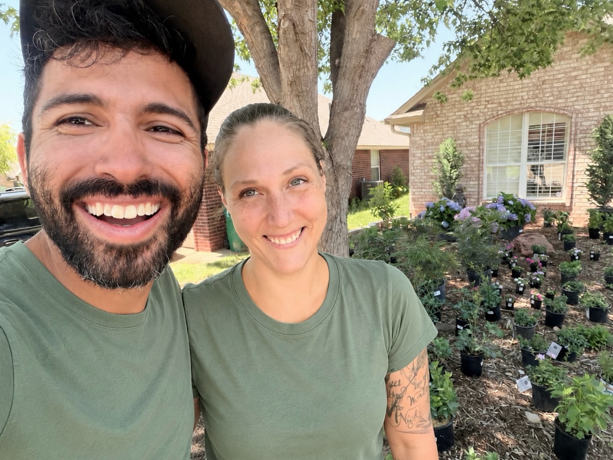 Photograph of Oklahoma husband and wife landscaper and designer duo.